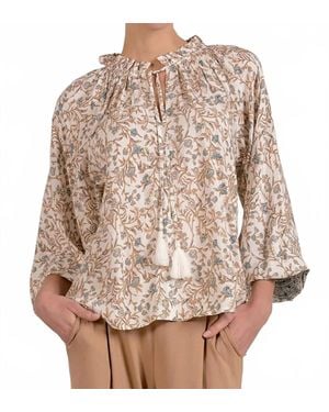 Elan Hour Bloom Top - Brown