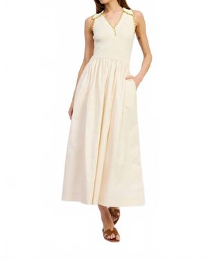 En Saison Rosalie Mixed Media Midi Dress - Natural