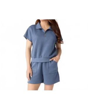Coco + Carmen Cozymaxx Quilt Zip Top - Blue