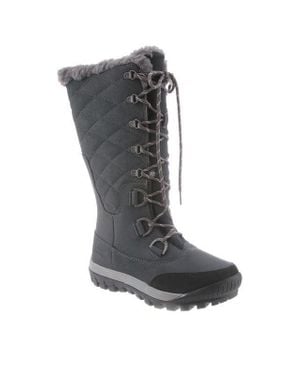 BEARPAW Isabella Charcoal Quilted Waterproof Winter Boots Jobb1032 - Black