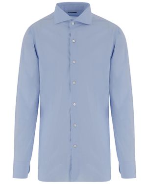 Finamore 1925 Stretch Cotton Blend Shirt - Blue