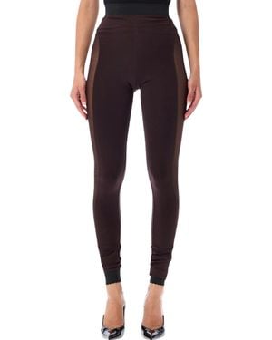 The Attico Sheer Panel Leggings - Brown