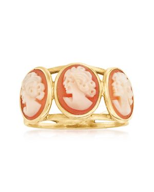 Ross-Simons Italian Shell Cameo Ring - Orange