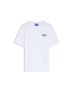 HUGO Regular-Fit Cotton T-Shirt With Logo Print - White