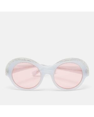 Alain Mikli Light Blur/ Roselyn Crystals Round Sunglasses - Pink