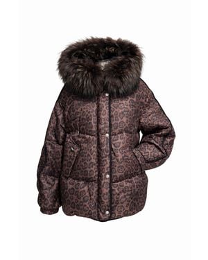 Alaska® Outerwear Ember Genuine Fur Trim Down Fill Jacket - Brown