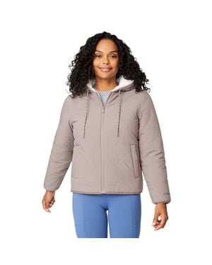 Free Country Hooded Cirrus Quilted Reversible Jacket - Gray