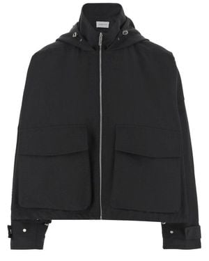 ARMARIUM Cotton Blend Jacket With High Collar And Adjustable Hood - Black