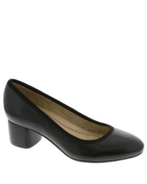 Earth Rellia Pumps Leather Almond Toe Block Heel Zap1474 - Green