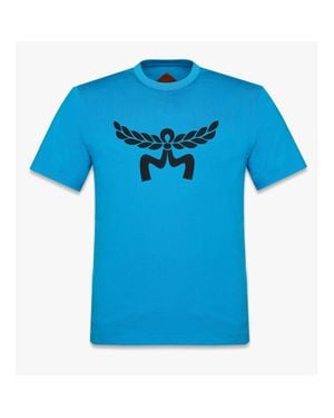 MCM Laurel Logo Print T-Shirt - Blue