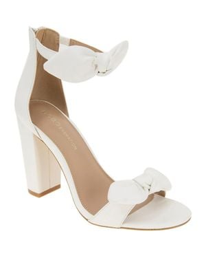 BCBGeneration Gn229610 Block Heel Faux Leather Ankle Strap - White