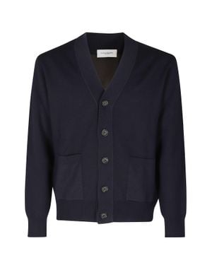 Paolo Pecora Merino Wool V-Neck Cardigan - Blue