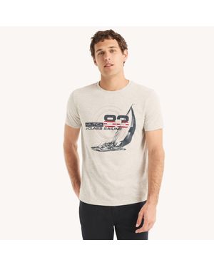 Nautica Sustainably Crafted J-Class Sailing Graphic T-Shirt - Natural