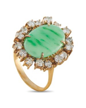 LB Exclusive 14K 1.28Ct Diamond And Jade Ring Mf24-050626 - Green