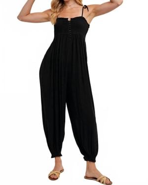 Bluivy Shoulder Tie Jumpsuit - Black