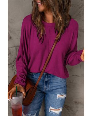 TRUEDAMES Full Size Round Neck Long Sleeve T-Shirt - Purple