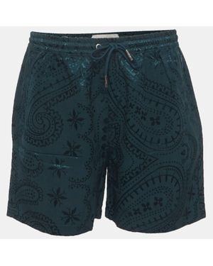 Kith Paisley Jacquard Faille Cedar Shorts - Blue