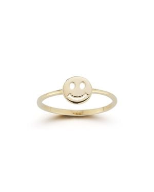 Ember Fine Jewelry 14K Smiley Face Ring - White