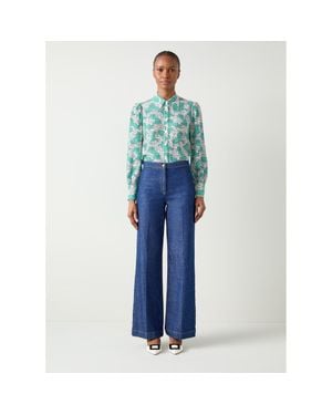 LK Bennett Sonya Woven Tops - Blue
