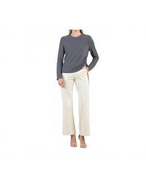 Clara Sunwoo Scoop Neck Ribbed Sweater With Side Pull - Blue