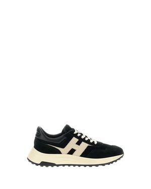 Hogan Nubuck Leather Hyperlight Sneakers - Black