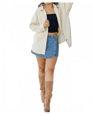 Mustard Seed Wrap It Up Soft Button Front Shacket - Blue