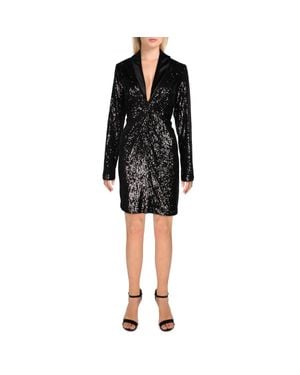 Ralph Lauren Sequined Knot Front Cocktail And Party Dress - Black
