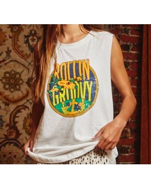Bucketlist Kimmy Sleeveless Graphic Tee - White