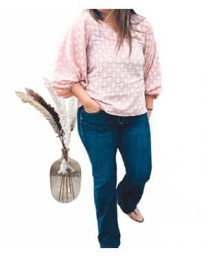 Vine & Love Balloon Sleeve Blouse - Pink