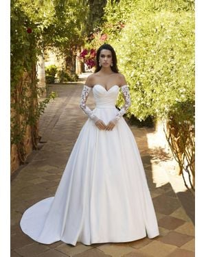 Cosmobella Satin Strapless Princess Gown - Yellow