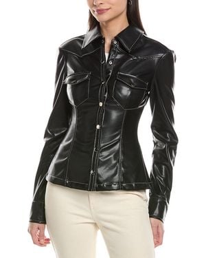 WeWoreWhat Western Button Overshirt - Black