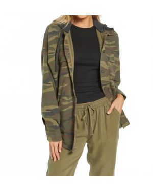 Thread & Supply Hooded Camo Shacket - Green