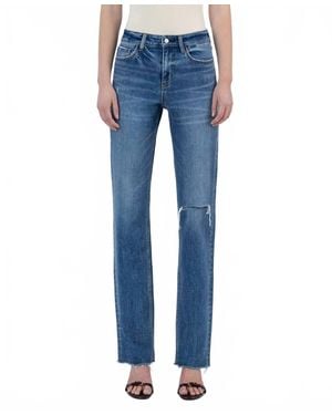 VERVET BY FLYING MONKEY Paris High Rise Straight Leg Jeans - Blue