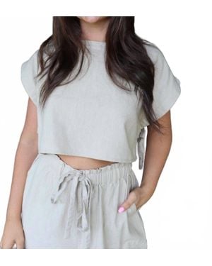 Elan Dune Lounge Crop Top - Gray