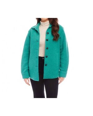 Karen Kane Brushed Shirt Jacket - Blue