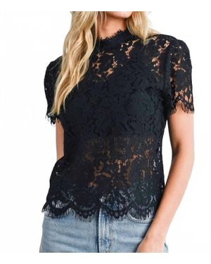 Bluivy Lace Mock Neck - Black