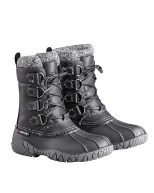 Baffin Yellowknife Cuff Leather Round Toe Snow Boots Zogg505 - Gray