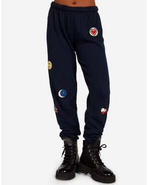Lauren Moshi Tanzy Hippie Patches Jogger Sweatpants - Blue