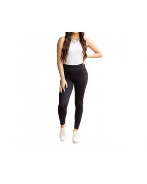 Julia Rose Houndstooth Full Length Leggings - Black