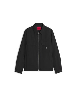 HUGO Oversized-Fit Overshirt - Black