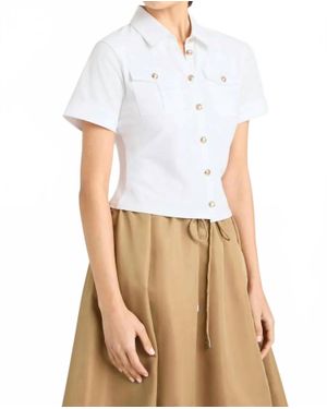 Cinq À Sept Tiana Short Sleeve Top - White