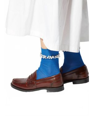 Maria La Rosa Perles Ankle Socks - Blue