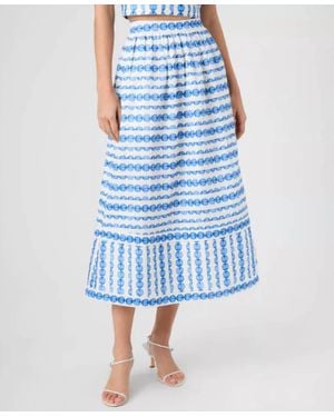 French Connection Structured Taffeta Skirt - Blue