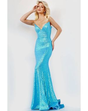 Jovani Strapless Gown - Blue