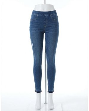 Spanx Distressed Ankle Skinny Jeans - Blue