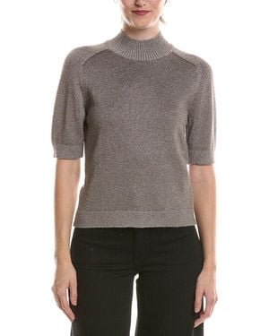 Michael Stars Sabel Mock Neck Top - Gray