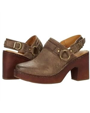 Born Hudson Leather Slingback Clogs - Brown