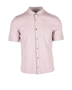 Alpha Studio Tailored Cotton Stretch Shirt With Classic Collar - Pink