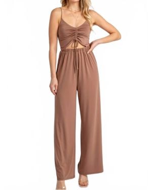 Love Tree Tani Cinched Romper - Brown