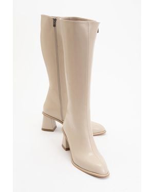 Prologue Shoes Paradis Block Heel Knee High Boot - Brown